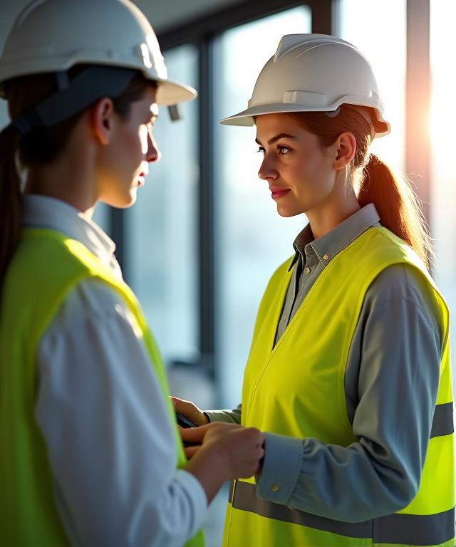 Professionista della salute che esegue un check-up preventivo in ambiente industriale